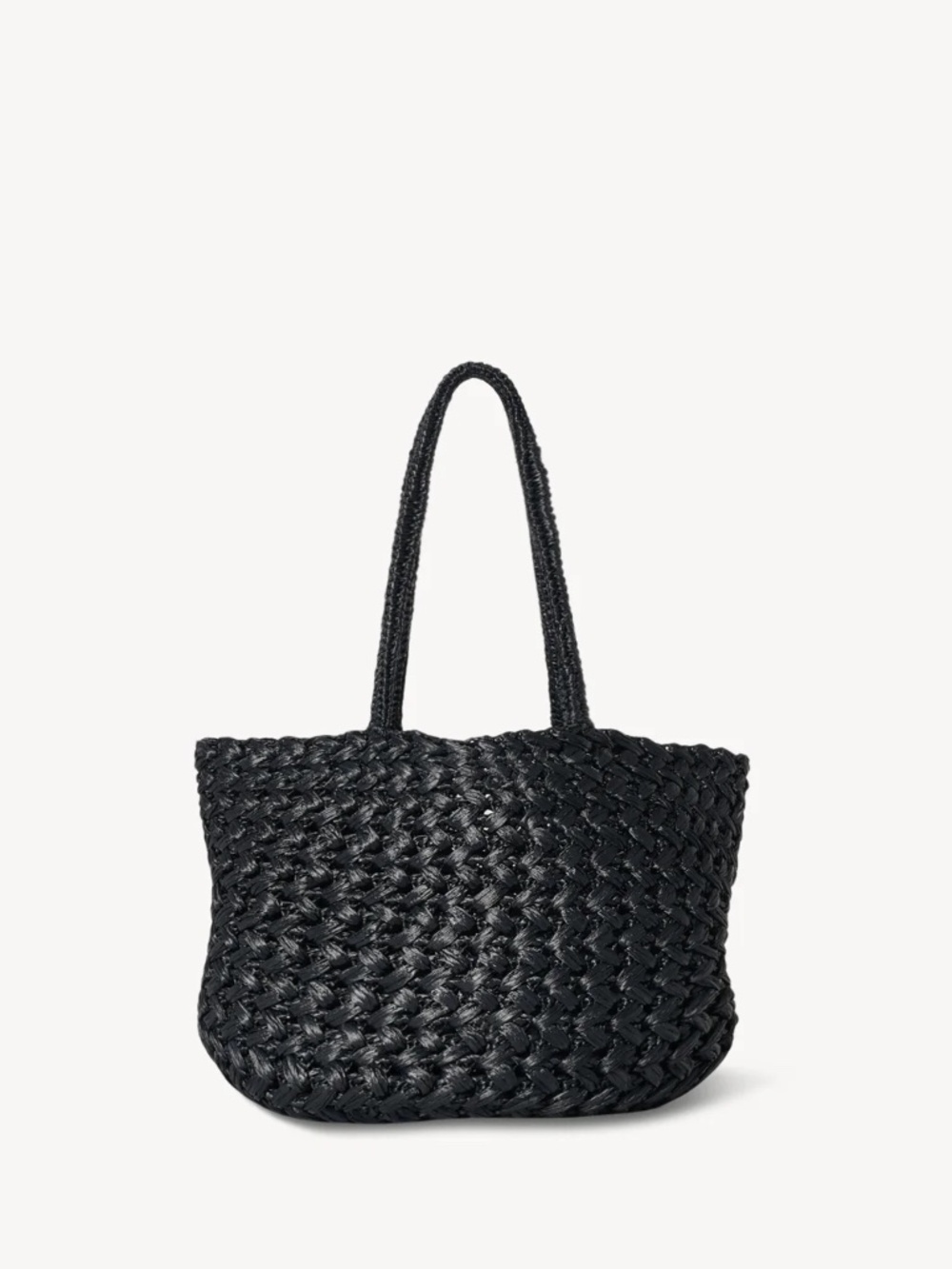 NWT The Row Black Small Estelle Two Woven Raffia Tote Bag